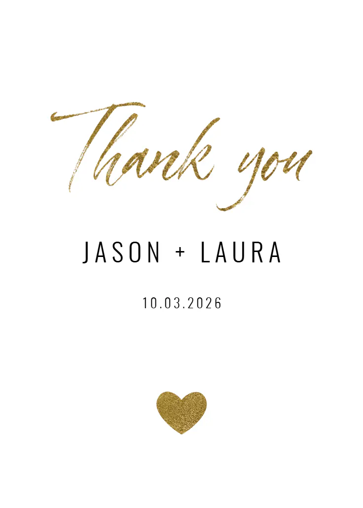 “thank you” - düğün teşekkür kartı